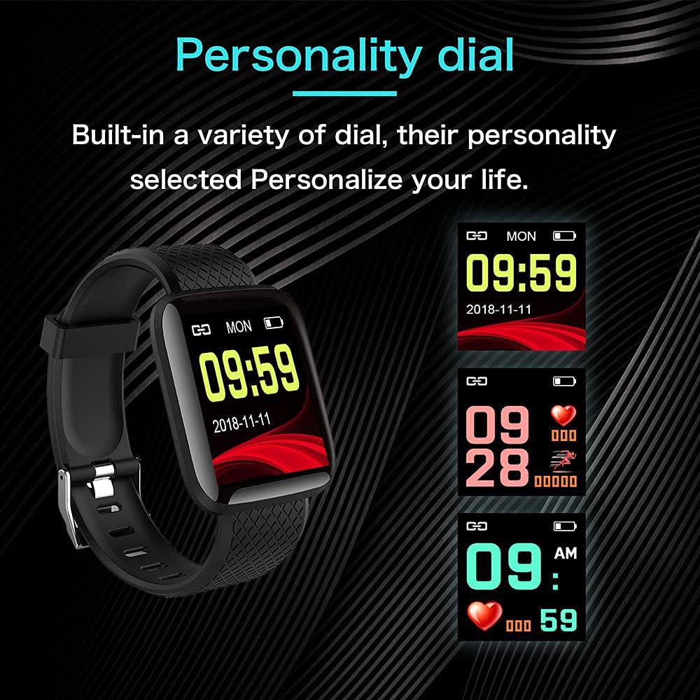 Smart Fitness Band with Heart Rate Activity Tracker, Step and Calorie Counter, Blood Pressure, OLED Touchscreen for Men/Women