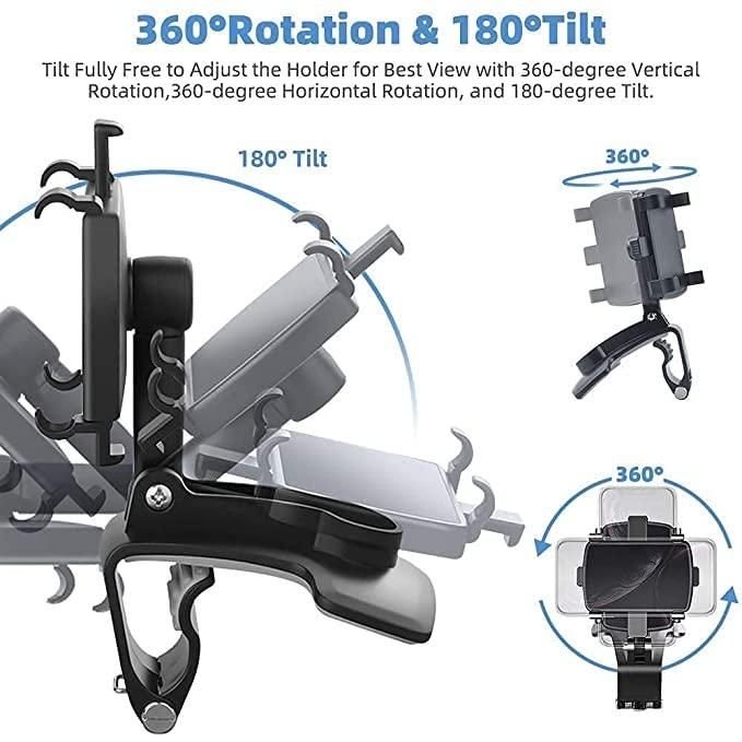 Car Cradle Mobile Phone Holder - 360 Degree Rotation