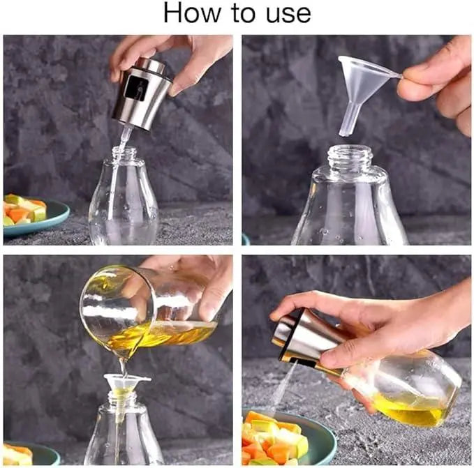 Oil Sprayer for Cooking - Refillable Stainless Steel Oil Dispenser