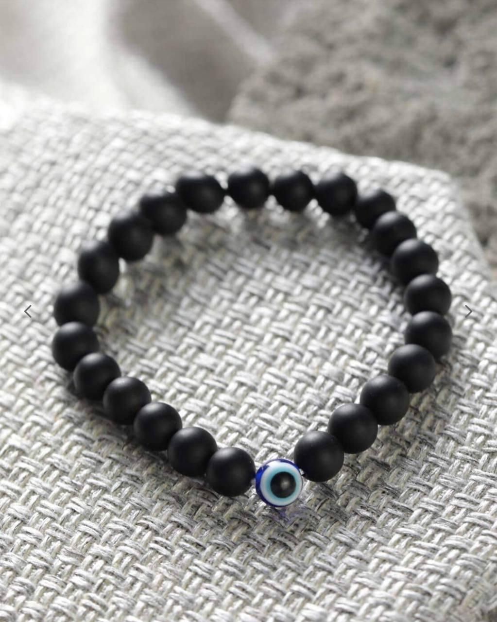 Black Evil Eye Beaded Bracelet Unisex