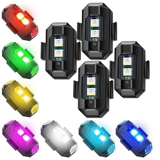 Safety Signal Blinking Strobe 7 Colors Led Light - Waterproof (Pack of 4)