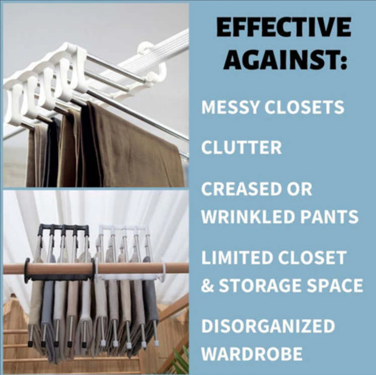 Multipurpose Hanger - 5 in 1 Closet Organizer (Pack of 2)